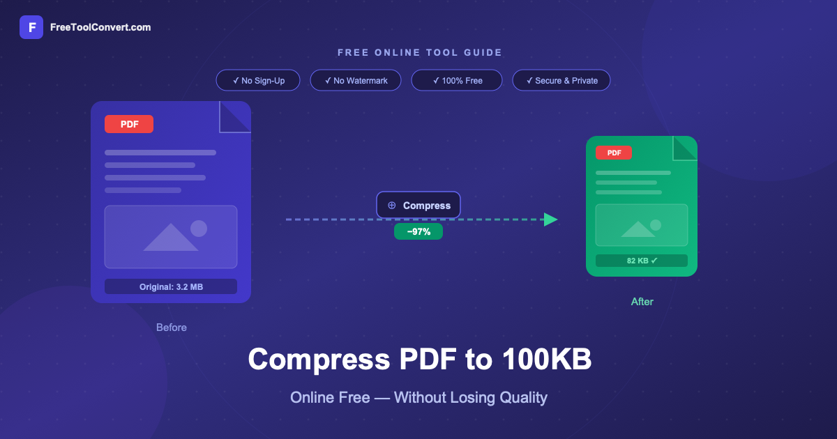 How to Compress PDF to 100KB Online Free (Without Losing Quality)